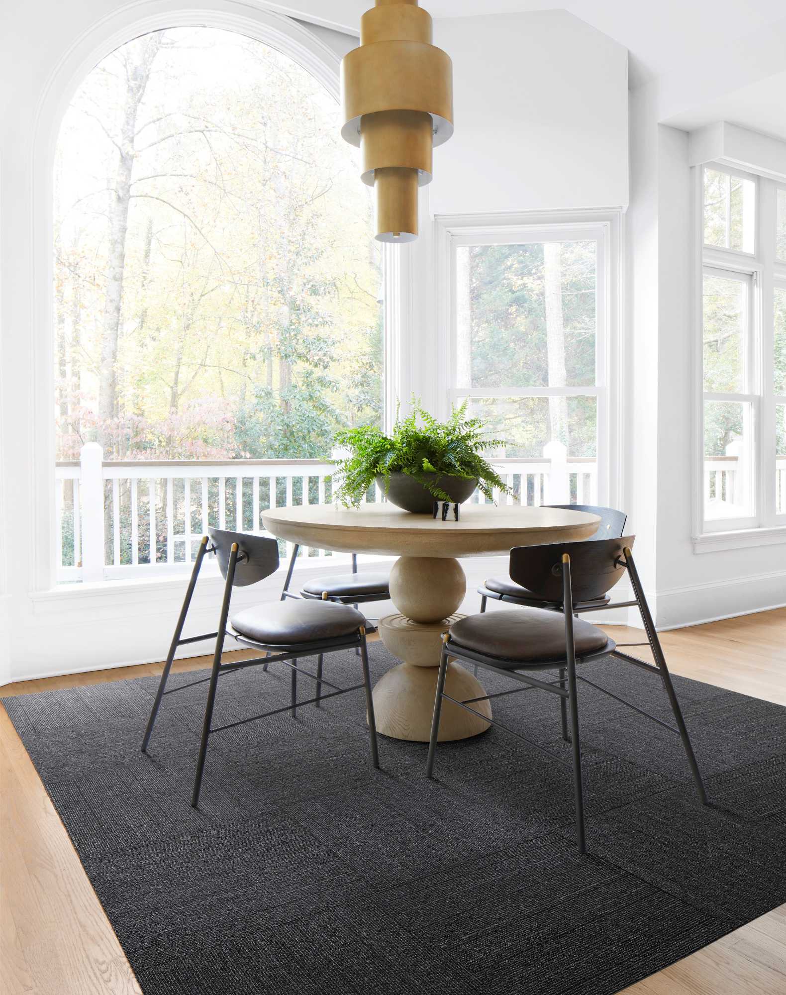 Rush Street - Black: Striped Area Rugs & Carpet Tiles by FLOR